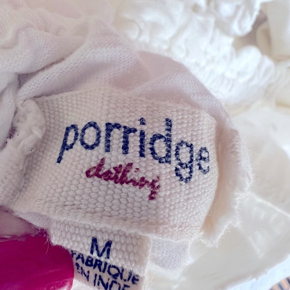 Porridge White Eyelet Embroidery Anglaise Smocked Boho Coastal Back-Tie Top M - Picture 15 of 16